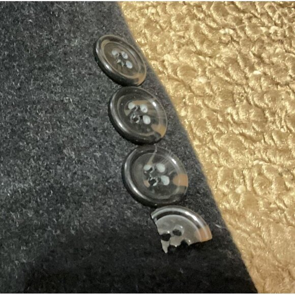 Lauren Ralph Lauren Overcoat Size 44L Cashmere Wool Blend Long Black Mens - Picture 6 of 7